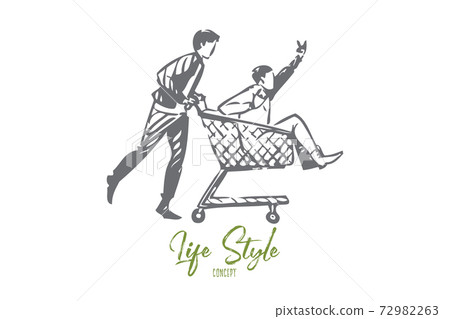 Life style concept sketch. Isolated vector illustration Life style concept sketch. Isolated vector illustration 72982263