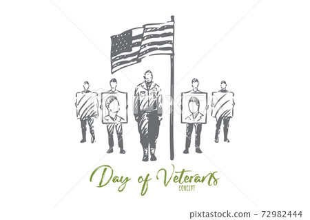 Veteran day concept sketch. Isolated vector illustration 72982444