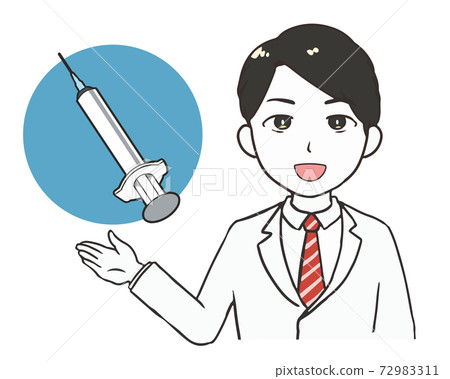 男醫生注射裝置 插圖素材 圖庫
