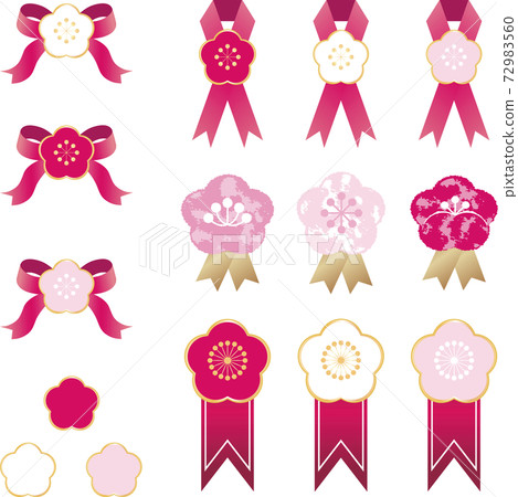 Ume Ume Hana春天絲帶插圖素材集 72983560