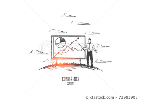 Conference concept. Hand drawn isolated vector. Conference concept. Hand drawn isolated vector. 72983905