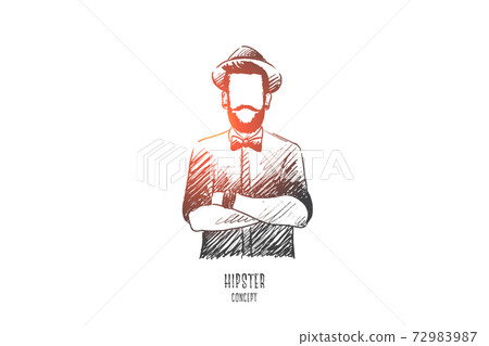 Hipster concept. Hand drawn isolated vector. 72983987