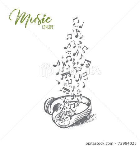 Music concept. Hand drawn isolated vector. Music concept. Hand drawn isolated vector. 72984023