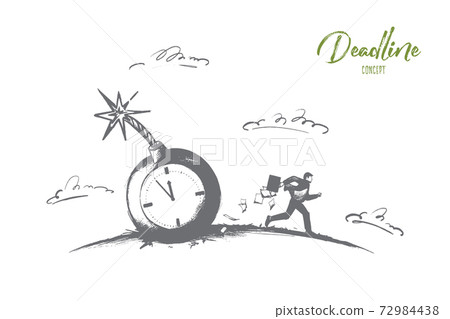 Deadline concept. Hand drawn isolated vector. 72984438