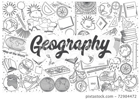 Hand drawn geography vector doodle set. Hand drawn geography vector doodle set. 72984472