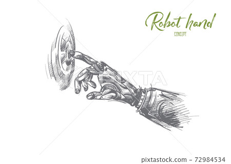 Robot hand concept. Hand drawn isolated vector. 72984534
