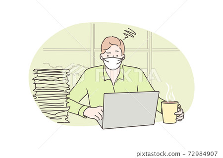 Freelance, quarantine, fatigue, coronavirus, business concept 72984907