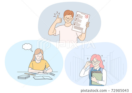 Success in studying, excellent school pupils concept Success in studying, excellent school pupils concept 72985043