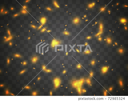 Glowing light on a transparent background. Glowing particles, magic glow. Sparkling light. Vector illustration Glowing light on a transparent background. Glowing particles, magic glow. Sparkling light. Vector illustration 72985324