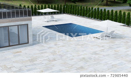 Luxury Private House With Swimming Pool Surrounded By Cypress Trees Luxury Private House With Swimming Pool Surrounded By Cypress Trees 72985440
