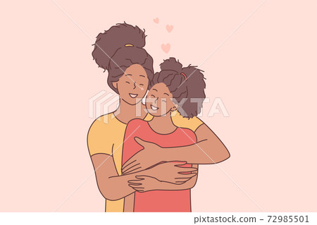 Happy mothers day holiday celebration, love between mother and daughter concept Happy mothers day holiday celebration, love between mother and daughter concept 72985501