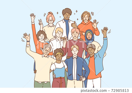 Unity in Multicultural diversity, team and friendship concept 72985813