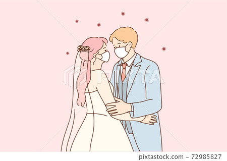 Wedding and holidays during coronavirus pandemic concept Wedding and holidays during coronavirus pandemic concept 72985827