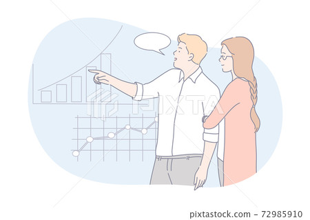 Coworking, teamwork, business presentation concept 72985910