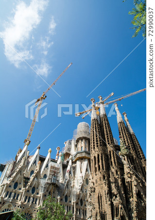 Barcelona, Spain Sagrada Familia under construction 72990037
