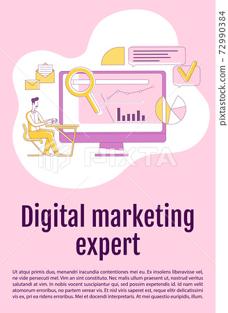 Digital marketing expert poster flat silhouette... - Stock Illustration  [72990384] - PIXTA