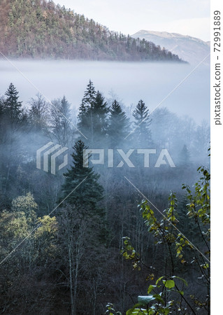 Big Fatra mountains and Turiec basin, Slovakia, inverse weather scene 72991889