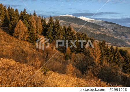 Kralova Hola from Helpa, Slovakia, sunset scene 72991928
