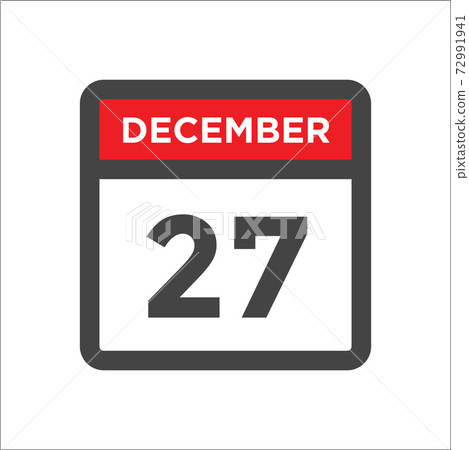 December 27 calendar icon with day of month 72991941