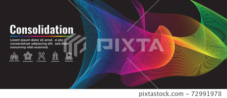 Companies merging together, one buying out the other - icon set Companies merging together, one buying out the other - icon set 72991978