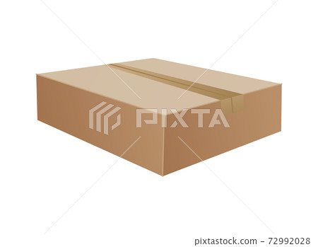 Box. Cardboard box mockup. Mail container. Brown recycling cardboard delivery box or postal parcel packaging, realistic vector illustration isolated on white background 72992028