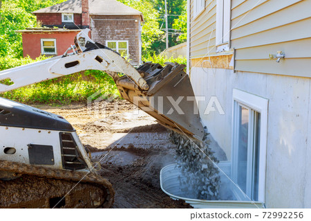 Building materials window well for basement construction moving gravel scoop Building materials window well for basement construction moving gravel scoop 72992256