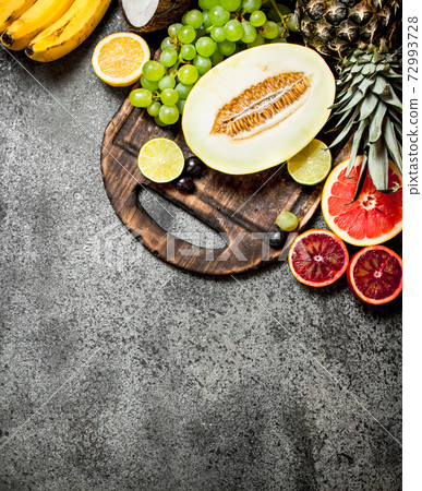 variety of fresh fruits. 72993728