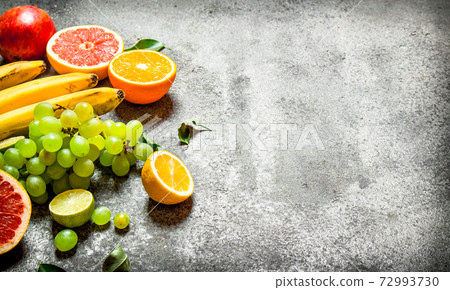variety of fresh fruits. 72993730