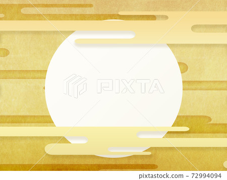 Gold leaf full moon background material Gold leaf full moon background material 72994094