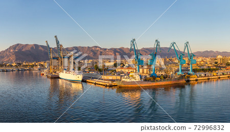 Port cargo cranes in Palermo 72996832