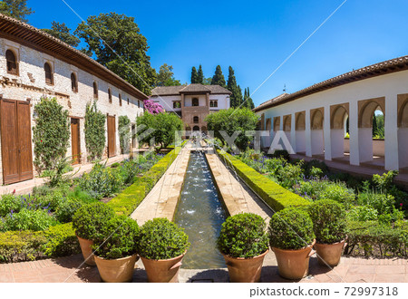 Garden and Bell Tower in Alhambra palace 72997318
