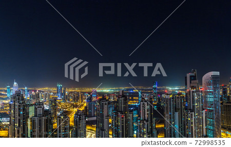 Panorama of Dubai at night Panorama of Dubai at night 72998535