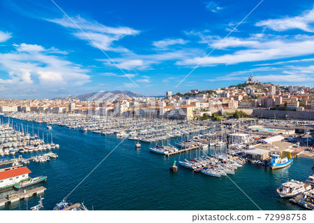 Notre Dame de la Garde and olf port in Marseille, France Notre Dame de la Garde and olf port in Marseille, France 72998758