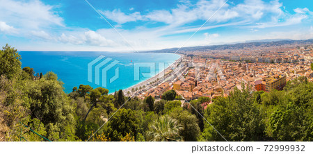 Panoramic view of beach in Nice 72999932