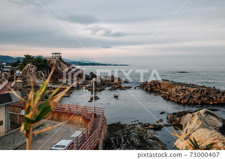 Panoramic view of Sodol park sea and rock in Gangneung, Korea Panoramic view of Sodol park sea and rock in Gangneung, Korea 73000407