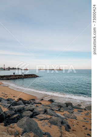 Yeongjin Beach and seawall in Gangneung, Korea Yeongjin Beach and seawall in Gangneung, Korea 73000424