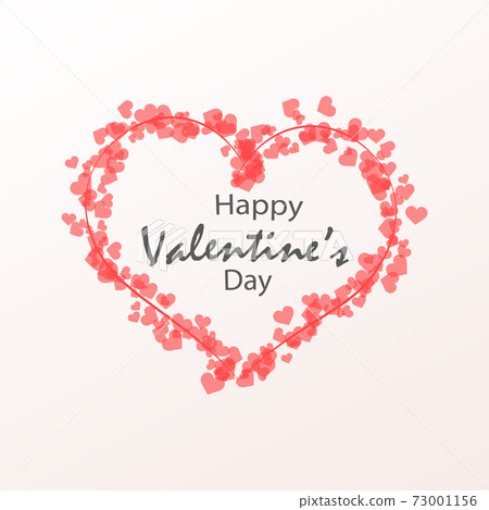 Valentine s day card with pink hearts. Vector - Stock Illustration ...