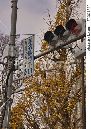 原宿站竹下口十字路口 照片素材 圖片 圖庫