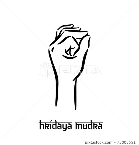 Hridaya mudra. Hand spirituality hindu yoga of... - Stock Illustration ...