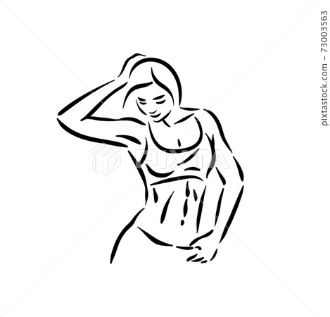 Fitness woman in gym with sport, workout healthy body. Training lifestyle Fitness woman in gym with sport, workout healthy body. Training lifestyle 73003563