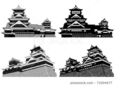 Kumamoto Castle Large castle tower and small castle tower 73004677