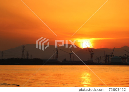 Factory area and sunset 73005432