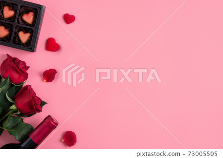 情人節 花束 約會 紅酒 大餐 Valentine's Day Dating バレンタイン 73005505