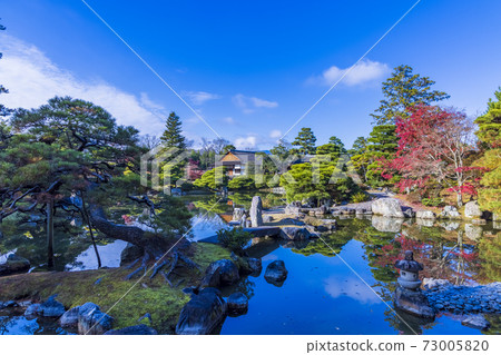 映照著秋葉的日本庭園(京都桂浦裡久) 映照著秋葉的日本庭園(京都桂浦裡久) 73005820
