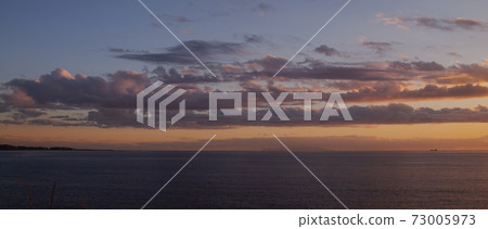 Superb view of Sagami Bay on a sunny winter afternoon as seen from Arasaki 73005973