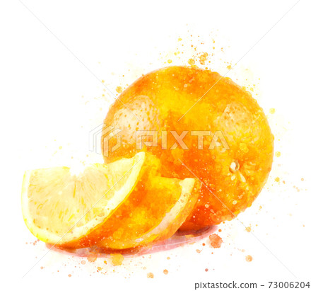 Orange with two slices 73006204