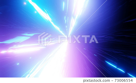Glowing neon lights space tunnel 3d illustration background wallpaper design artwork 73006554