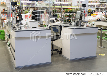 cash registers without people in the shopping center cash registers without people in the shopping center 73006736