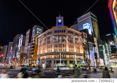 日本東京的城市景觀除夕夜確診感染數量最高。科羅納銀座。 = 12月31日 73006812