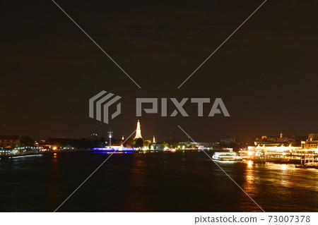 landscape of temple of dawn ancient travel location in Thailand on night 73007378